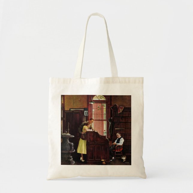 Eheschließungslizenz von Norman Rockwell Tragetasche (Vorne)
