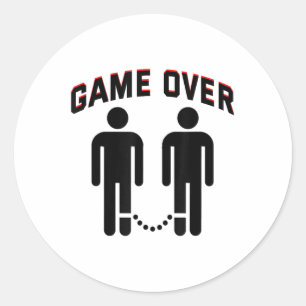 Eheschließungsspiel über Hochzeitvorschlag Verlobu Runder Aufkleber