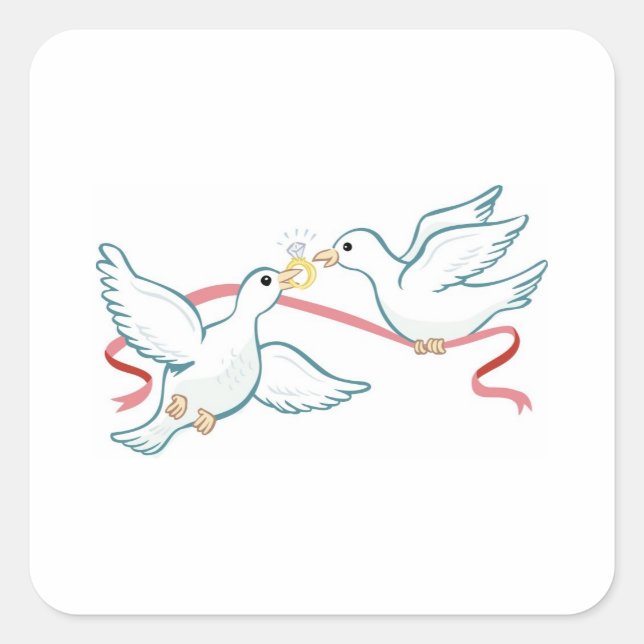 Ehevorsprung Quadratischer Aufkleber (Vorderseite)