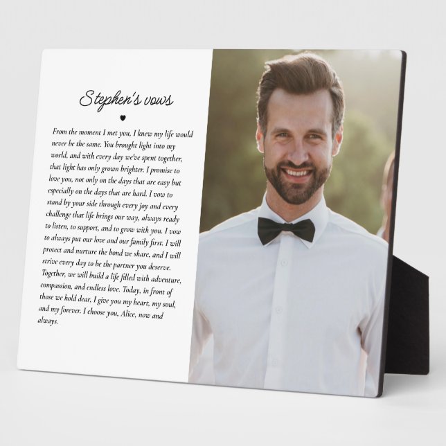 Ehevows Elegant Keepake Foto (rechts) Fotoplatte (Seite)