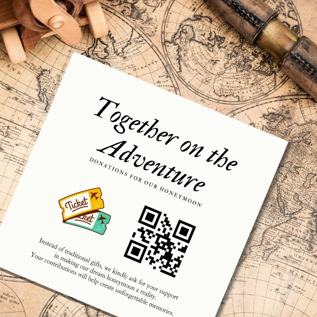 Ehewesen Honeymoon Fund Qr Code Geschenk Begleitkarte (Wedding Registry Honeymoon Fund Qr Code Gift Enclosure Card)