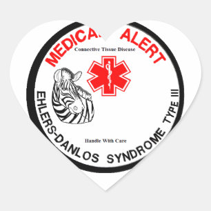 Ehlers Danlos Art 3 medizinischer Alarm Herz-Aufkleber