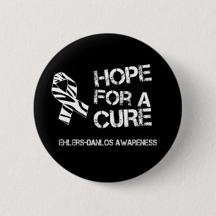 Ehlers-Danlos Hoffnungzebra-Streifen-Band-Knopf Button