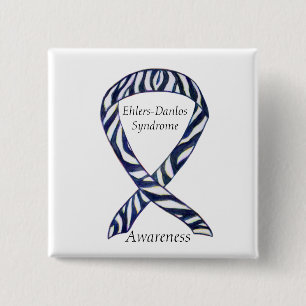 Ehlers-Danlos-Syndrom-Bewusstseins-Schleifen-Zebra Button