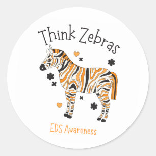 Ehlers-Danlos-Syndrom-Bewusstseins-Zebra-Aufkleber Runder Aufkleber