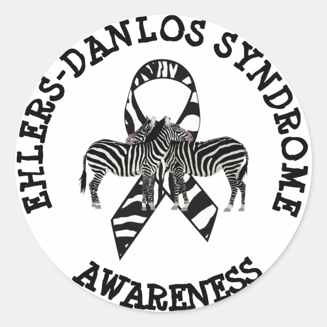 Ehlers-Danlos-Syndrom EDS Zebra STICKERS (Vorderseite)