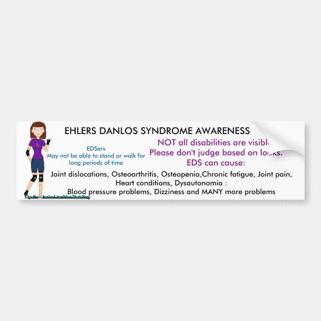 Ehlers Danlos Syndrom-mit Behinderung Parken Autoaufkleber (Vorne)