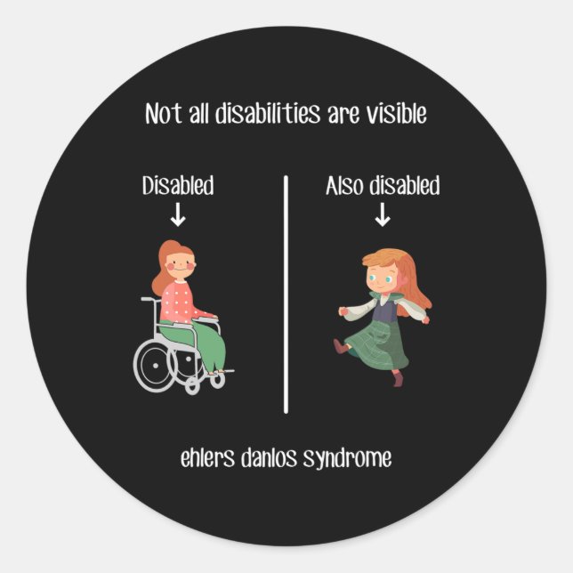 Ehlers Danlos Syndrom Nicht alle Behinderungen sin Runder Aufkleber (Vorderseite)