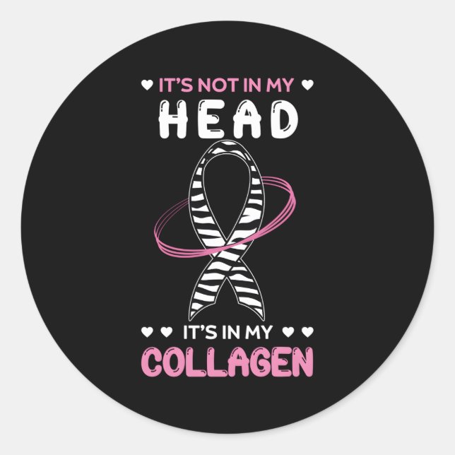 Ehlers Danlos Syndrom Schwarz-Weiß-Zebrastreifen Runder Aufkleber (Vorderseite)