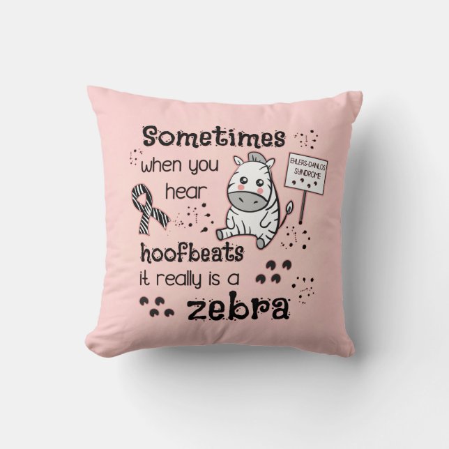 Ehlers-Danlos Syndrom Zebra Bewusstsein Kissen (Vorderseite)