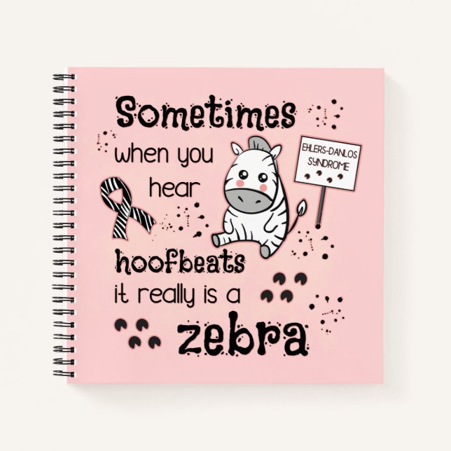 Ehlers-Danlos Syndrom Zebra Bewusstsein Notizbuch (Vorderseite)