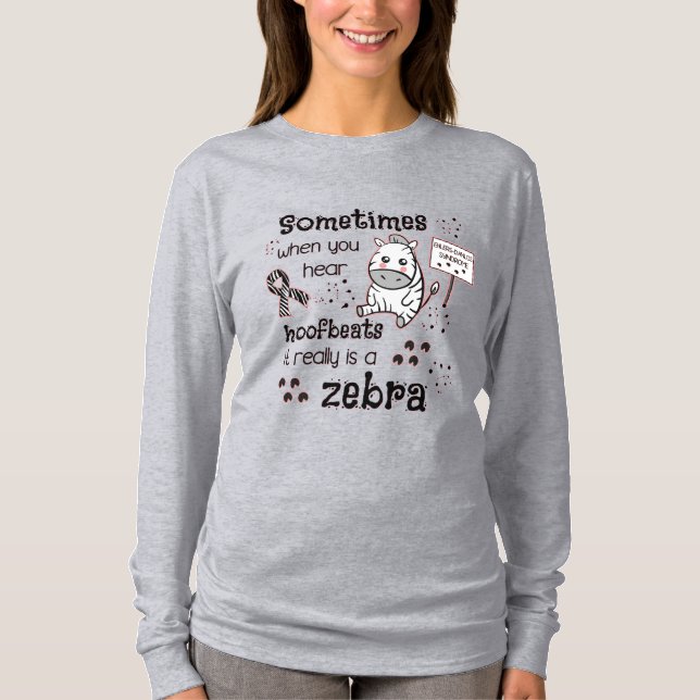 Ehlers-Danlos Syndrom Zebra Bewusstsein T-Shirt (Vorderseite)