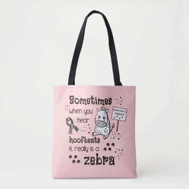 Ehlers-Danlos Syndrom Zebra Bewusstsein Tasche (Vorderseite)