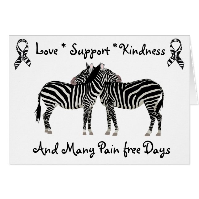Ehlers-Danlos syndrome EDS Zebra Support Card (Devant horizontal)
