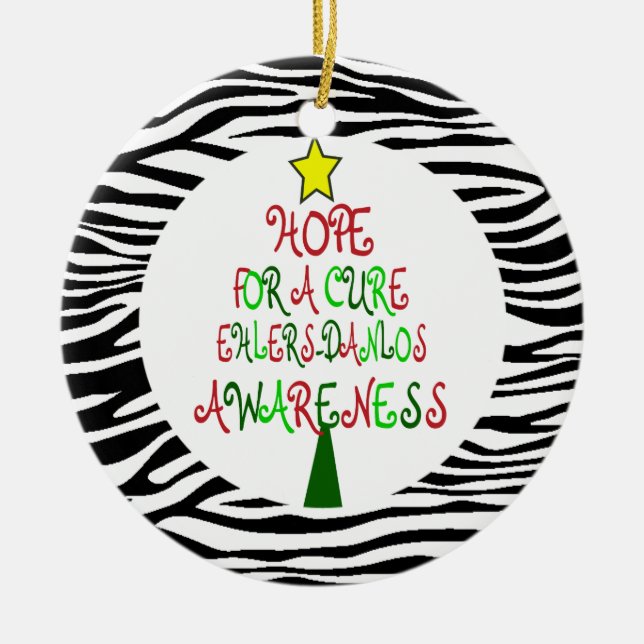 Ehlers-Danlos Weihnachtsbaum-Verzierung Keramik Ornament (Vorne)