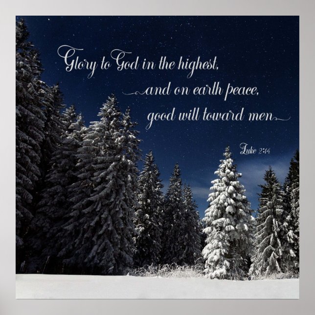 Ehre an Gott - Luke 2:14 Poster (Vorne)