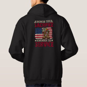 Ehre das Opfer. Denke an den Dienst. Militär Hoodie