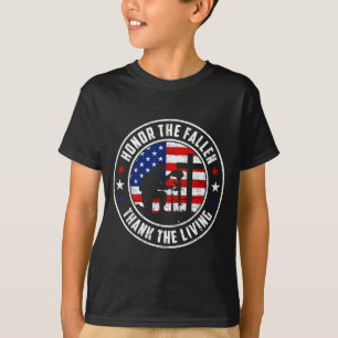 Ehre den Gefallenen, danke den Lebenden USA-Flagge T-Shirt