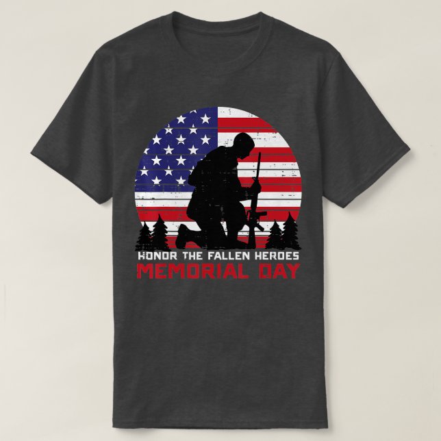 Ehre der gefallenen Heroes Memorial Day US Flag Mä T-Shirt (Design vorne)