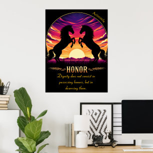 Ehre erhebt sich gegen den feurigen Himmel des Son Poster