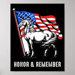 Ehre Erinnern Patriotisches Pferd Amerikanische Fl Poster