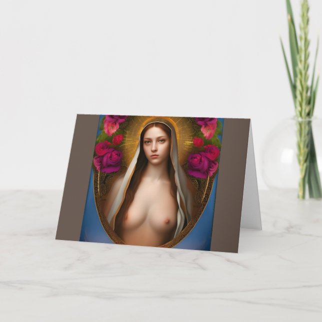 Ehre für die göttliche Brust von Mary danke, dass  Dankeskarte (Vorderseite)