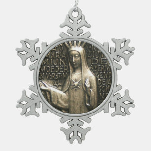 Ehre für Mary Schneeflocken Zinn-Ornament