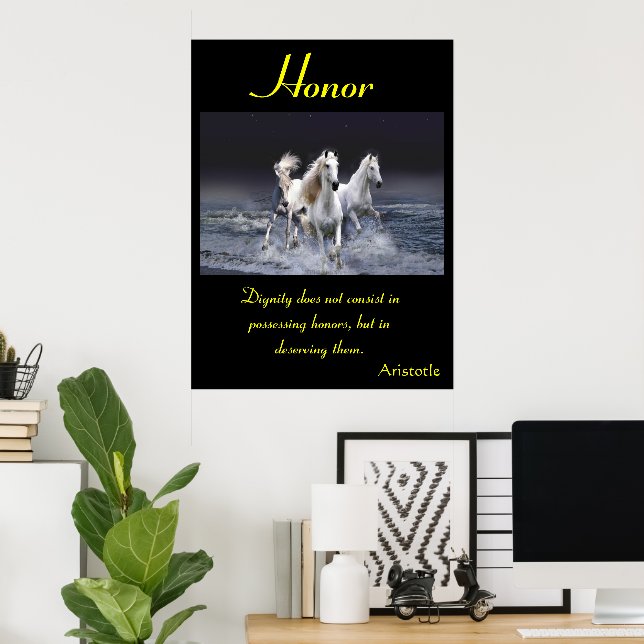 Ehre Gallops in den Twilight Ocean Waves Poster (Heimbüro)