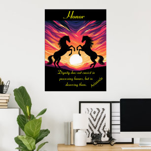 Ehre hallt wider über Sunset's Flachland Poster