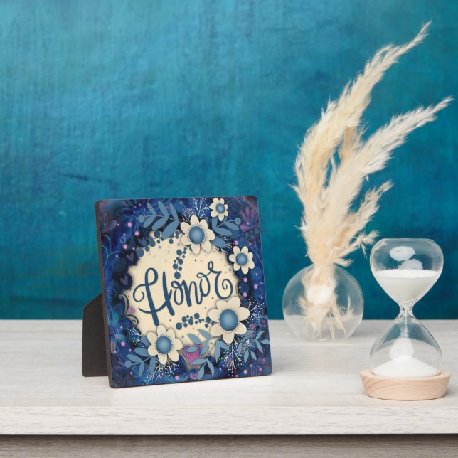 Ehre Inspiration Herz Hübsch Blau Fotoplatte (InSitu)