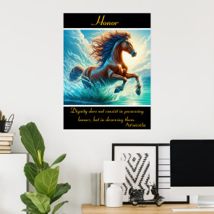 Ehre reflektiert türkisfarbene Splashes Poster