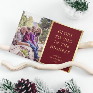 Ehre sei Gott in der Höhe Weihnachtsfoto Feiertagskarte