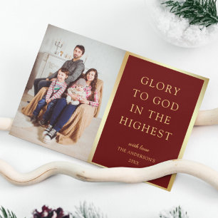 Ehre sei Gott in der Höhe Weihnachtsfoto Feiertagskarte
