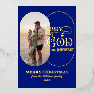 Ehre sei Gott Religiös Christlich 2 Foto-Skript Folien Feiertagskarte