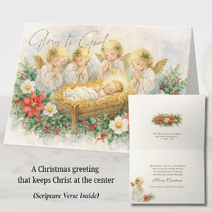 Ehre sei Gott Weihnachtsengel Weihnachtsgrüße Feiertagskarte