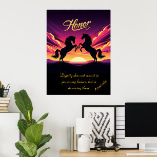 Ehre strahlt in der kühnen Grazie des Sonnenunterg Poster