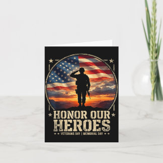 Ehren Sie Helden Patriotische amerikanische Flagge Karte