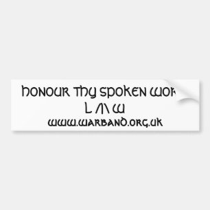 EHREN SIE THY GESPROCHENES WORT AUTOAUFKLEBER