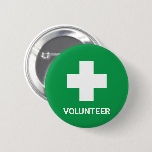 Ehrenamtliche & Erste Hilfe, Kreuz, Krankenwagen, Button