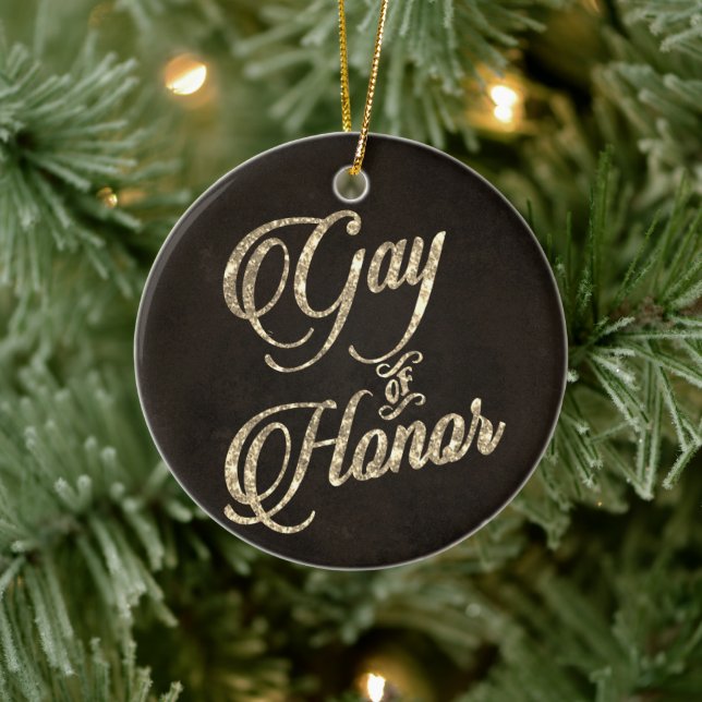 Ehrengabe | Gold Brautparty Custom Keepake Keramik Ornament (Baum)
