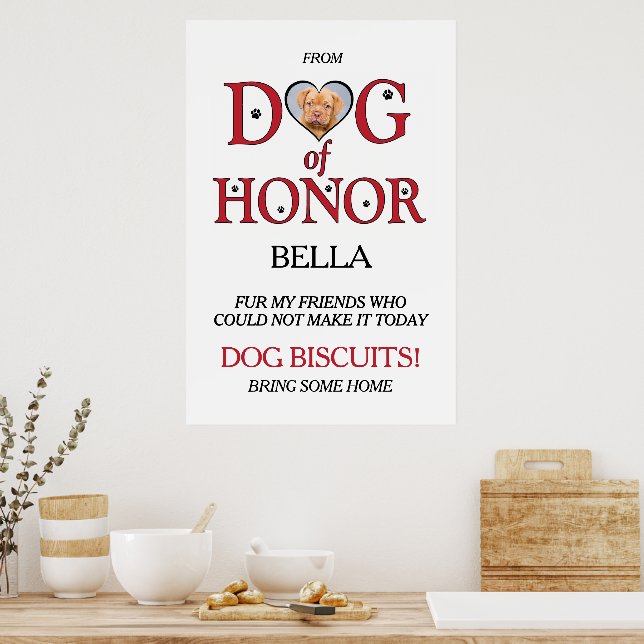 Ehrenhund Hochzeitskuchen Bar mit  für Haustiere F Poster (Küche)