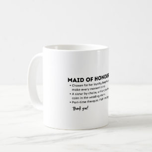 Ehrenjungfer Definitionskarte – Lustig & Herzlich Kaffeetasse