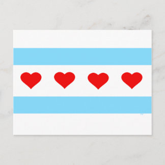 Ehrenkarte für Chicago Hearts and Stripes Forever Postkarte