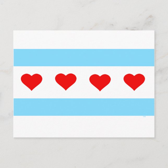 Ehrenkarte für Chicago Hearts and Stripes Forever Postkarte (Vorderseite)