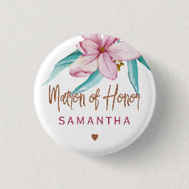 Ehrenmatron des blorrosa Kupfer-Brautparty Button