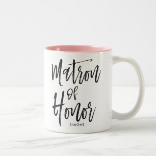 Ehrenmatron Skriptstil Custom Wedding Zweifarbige Tasse