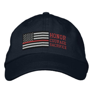 Ehrenopferung der Flagge der dünnen Roten Linie du Bestickte Baseballkappe
