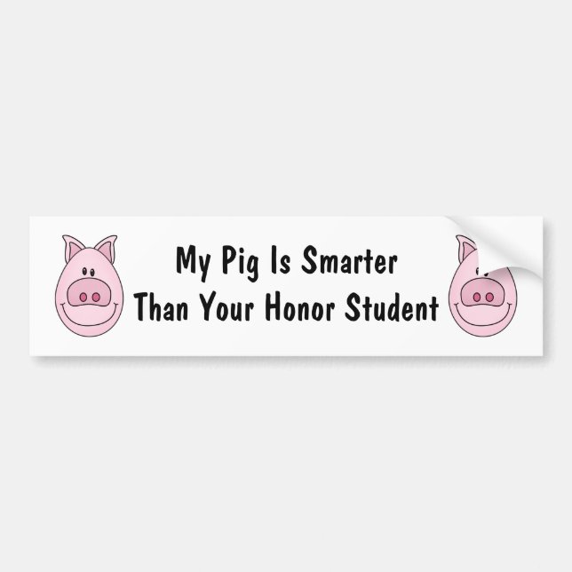 Ehrenstudenten-Schwein-Autoaufkleber Autoaufkleber (Vorne)