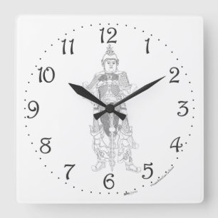 Ehrenwerter Vorfahr  Wanduhr im Quadratdesign