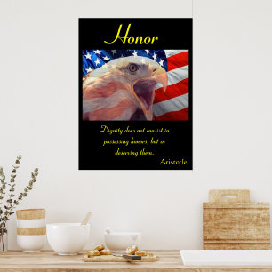 Ehrenzeichen über dem kühlen amerikanischen Stolz Poster